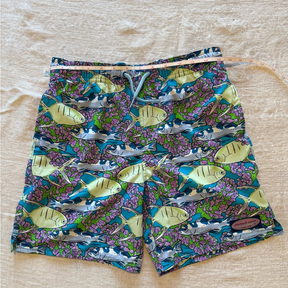 Vineyard Vines Oceanic Fish Print Swim Trunks